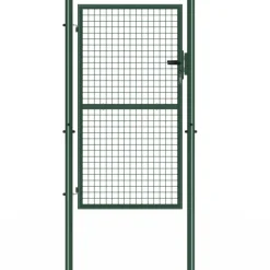 Portillon de jardin 105 x 175 cm en acier avec serrure et poignée vert