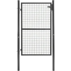 Portillon gris anthracite jardin en acier 105 x 150 cm