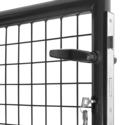 Portillon gris anthracite jardin en acier 105 x 125 cm