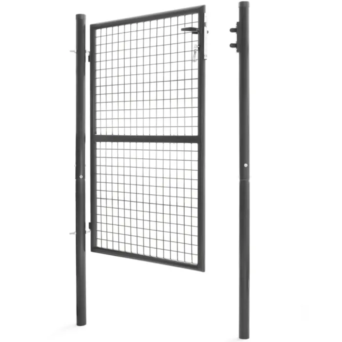 Portillon gris anthracite jardin en acier 105 x 125 cm