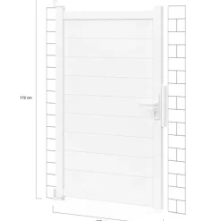 Portillon 100x160 cm en aluminium blanc