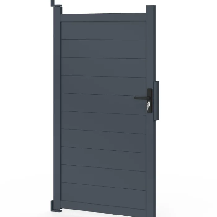 Portillon 100x180 cm en aluminium gris anthracite