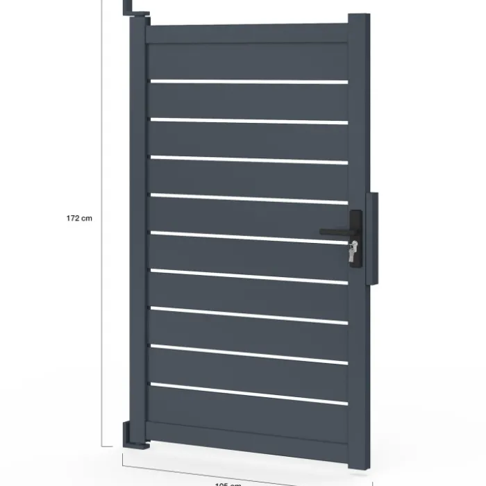 Portillon 100x160 cm en aluminium ajouré gris anthracite