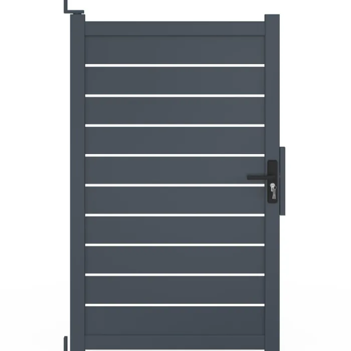 Portillon 100x160 cm en aluminium ajouré gris anthracite