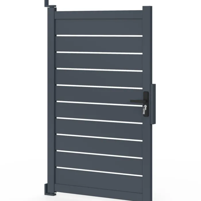 Portillon 100x160 cm en aluminium ajouré gris anthracite