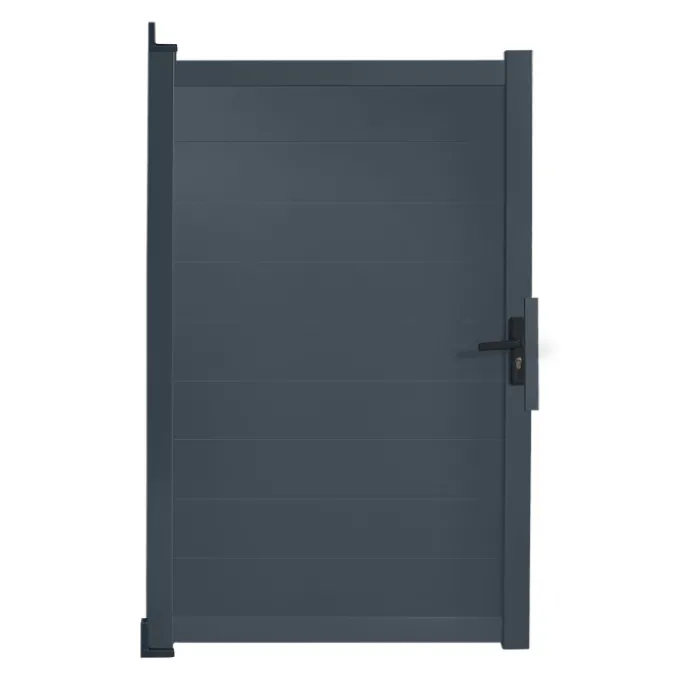 Portillon 100x160 cm en aluminium gris anthracite