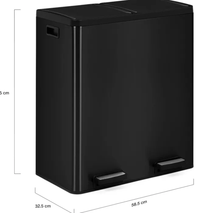 Poubelle de cuisine 2x30L seaux amovibles avec pédales