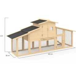Poulailler XXL en bois avec pondoir