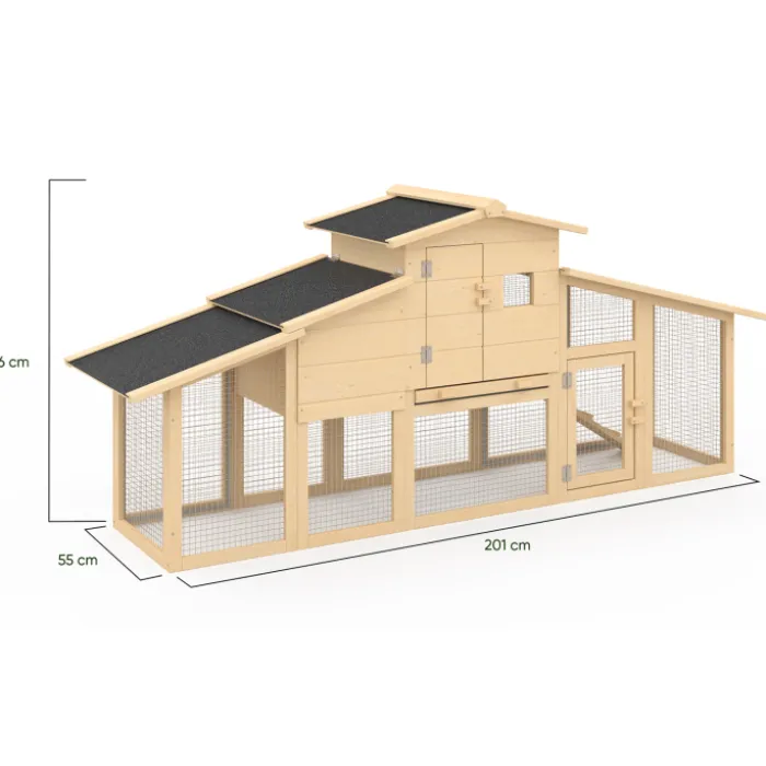 Poulailler XXL en bois avec pondoir