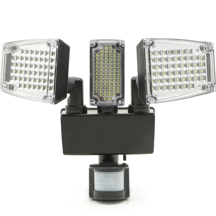 Projecteur LED solaire 3 spots 178 LED avec détecteur de mouvement