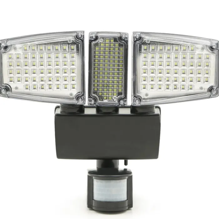 Projecteur LED solaire 3 spots 178 LED avec détecteur de mouvement