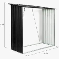 Rangement extérieur en acier pour bois de chauffage