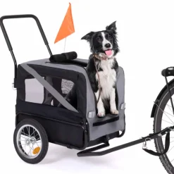 Remorque à vélo pour chien avec réflecteurs