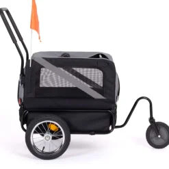 Remorque à vélo pour chien avec réflecteurs