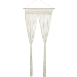 Rideau bohème beige en macramé