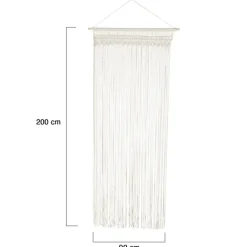 Rideau bohème beige en macramé
