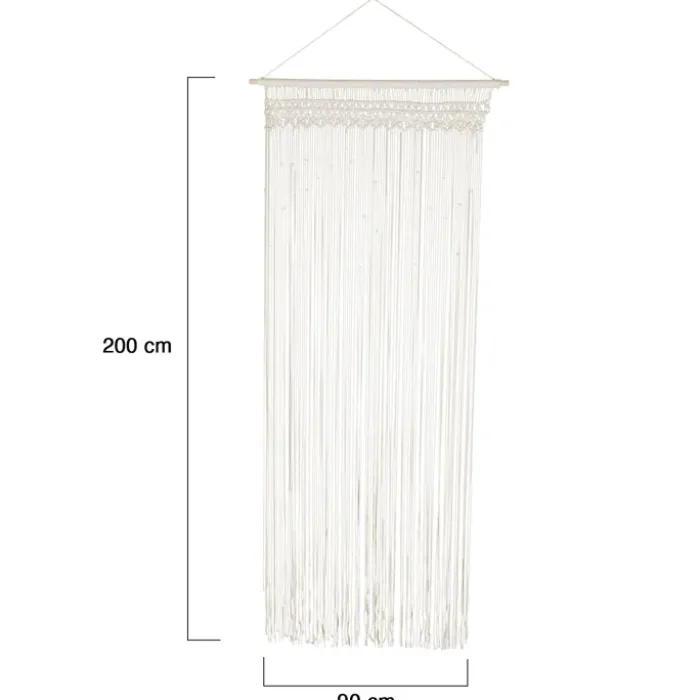 Rideau bohème beige en macramé