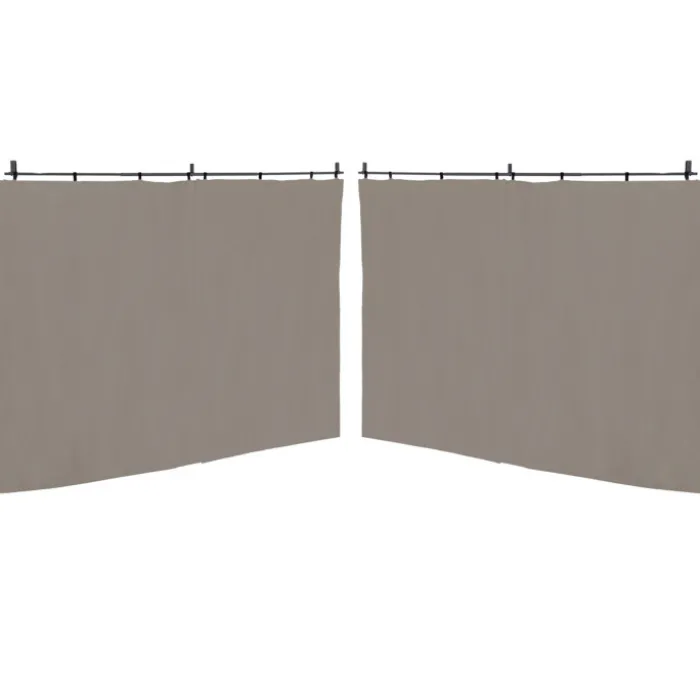 Rideaux de 3 et 4 M avec fermeture éclair pour pergola taupe : lot de 2