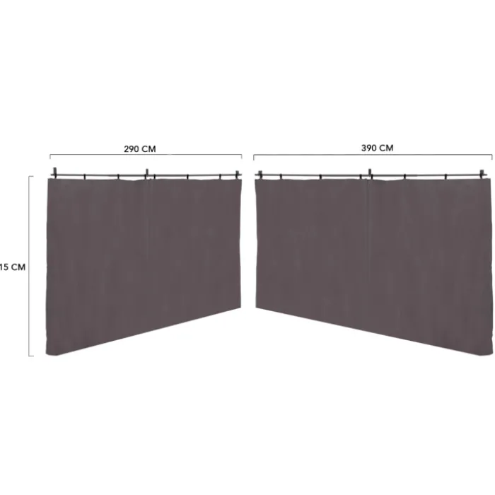 Rideaux extérieurs pour pergola 3x4m gris