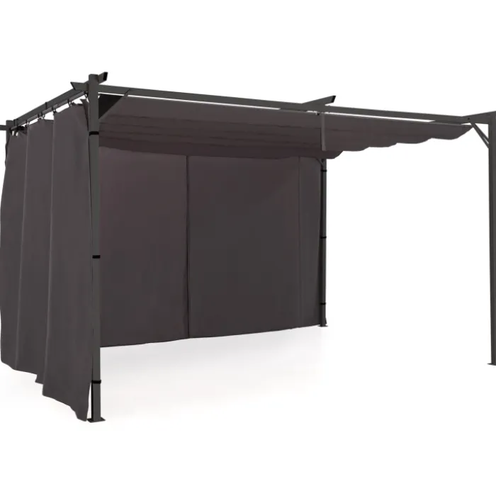 Rideaux extérieurs pour pergola 3x4m gris