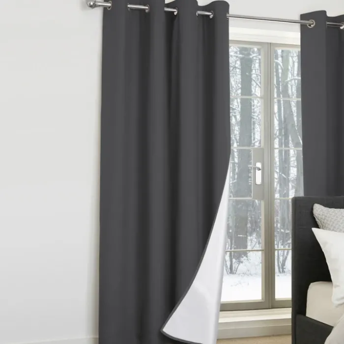 Rideaux occultants thermiques gris anthracite