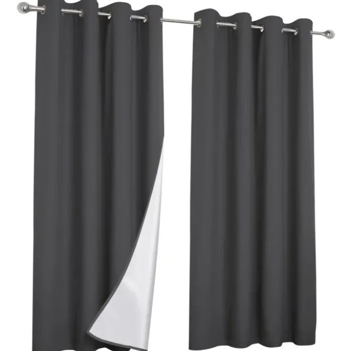 Rideaux occultants thermiques gris anthracite