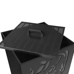 Réservoir à granulés pour rangement de pellets en intérieur, pour 45 kg, avec motif floral et transparent