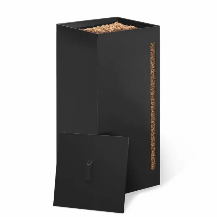 Réservoir à granulés rangement à pellets intérieur 55 kg avec jauge transparente