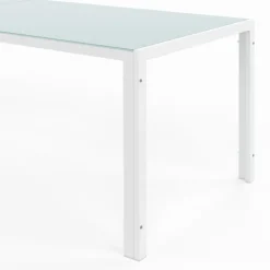 Salon de jardin 10 personnes blanc et beige 240 cm