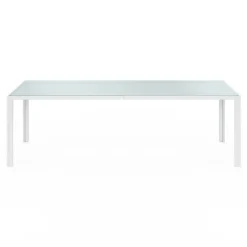 Salon de jardin 10 personnes blanc et beige 240 cm