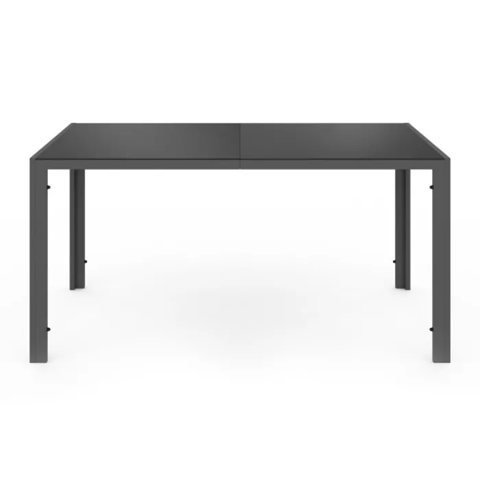 Salon de jardin 6 personnes table 150 cm fauteuils cordage gris anthracite