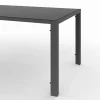 Salon de jardin 6 personnes chaises empilables bleu canard table 150 cm