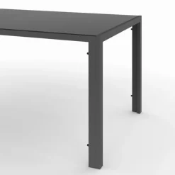 Salon de jardin 6 personnes chaises empilables bleu canard table 150 cm