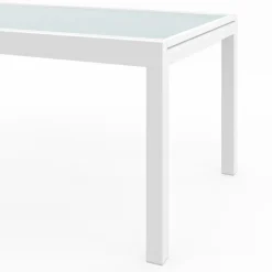 Salon de jardin avec table extensible 135-270 cm et 12 chaises empilables blanc et beige