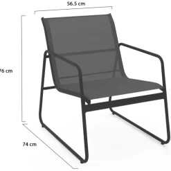 Salon de jardin bas 6 places gris anthracite