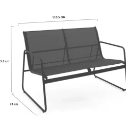 Salon de jardin bas 6 places gris anthracite