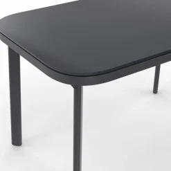 Salon de jardin bas 4 places avec canapé, fauteuils et table gris anthracite