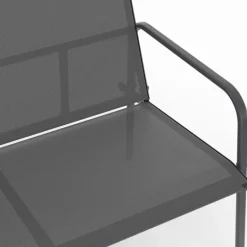 Salon de jardin bas 4 places avec canapé, fauteuils et table gris anthracite