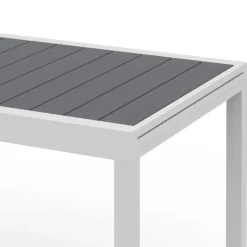 Salon de jardin blanc et gris avec table extensible + 8 chaises