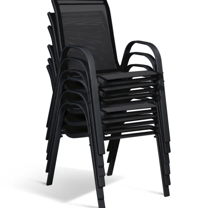 Salon de jardin bois et noir extensible