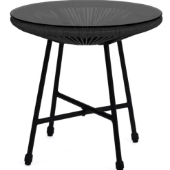 Salon de jardin fil plastique noir