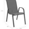 Salon de jardin gris anthracite table 190 cm et 8 chaises empilables