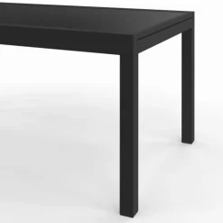 Salon de jardin noir avec table extensible et 12 chaises empilables