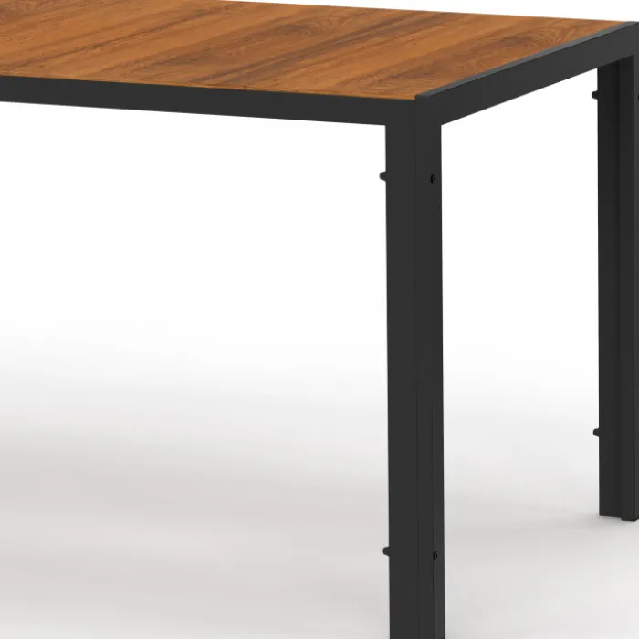 Salon de jardin noir et bois table de jardin 240 cm avec 10 chaises empilables