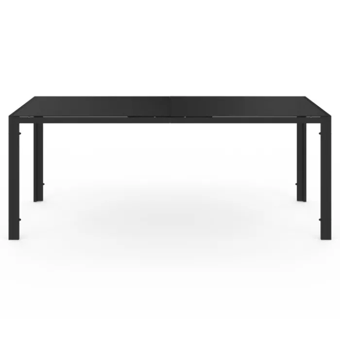 Salon de jardin noir table 190 cm et 8 chaises empilables
