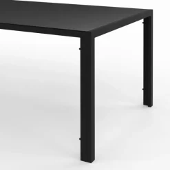 Salon de jardin noir table 190 cm et 8 chaises empilables