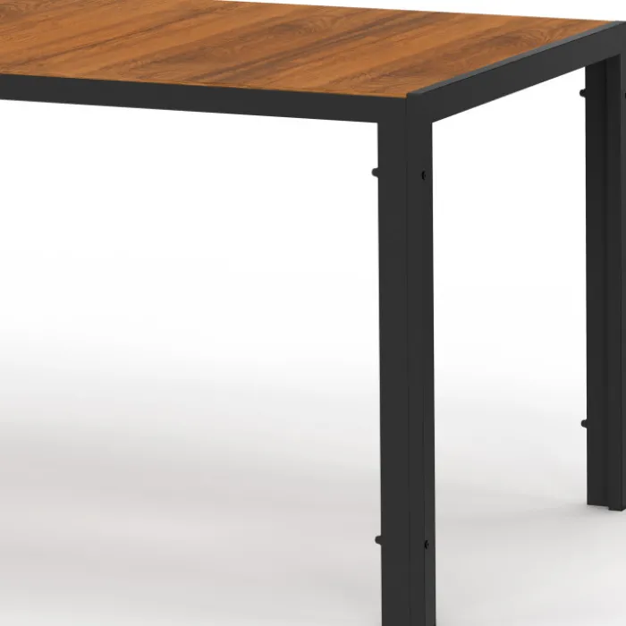 Salon de jardin table 190 cm et 8 chaises cordage et textilène noir et rotin clair