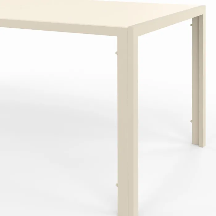 Salon de jardin table 190 CM et 8 chaises empilables beige