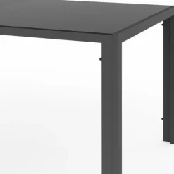 Salon de jardin table 190 CM et 8 chaises empilables gris anthracite