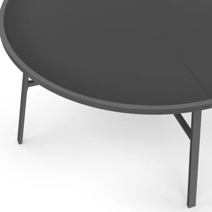 Salon de jardin table ronde 120 CM et 6 chaises empilables gris anthracite